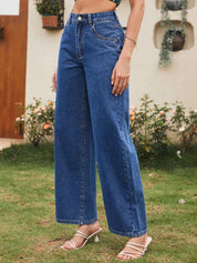 Kotty Women Flared High-Rise Cotton Stretchable Jeans