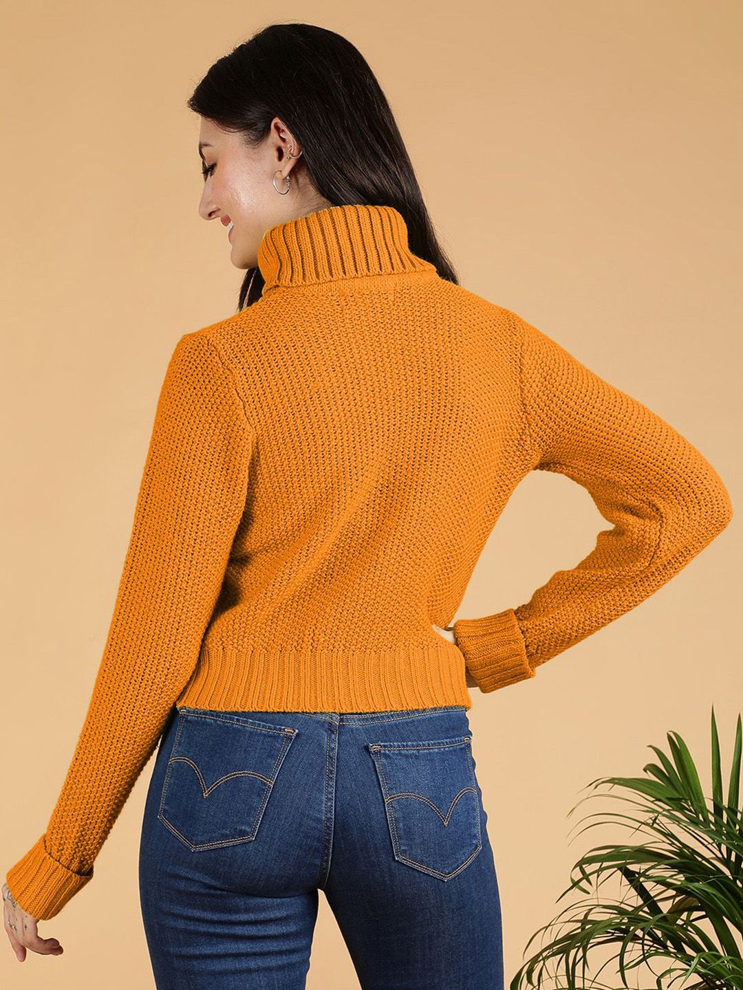 Kotty Women Turtle Neck Crop Pullover