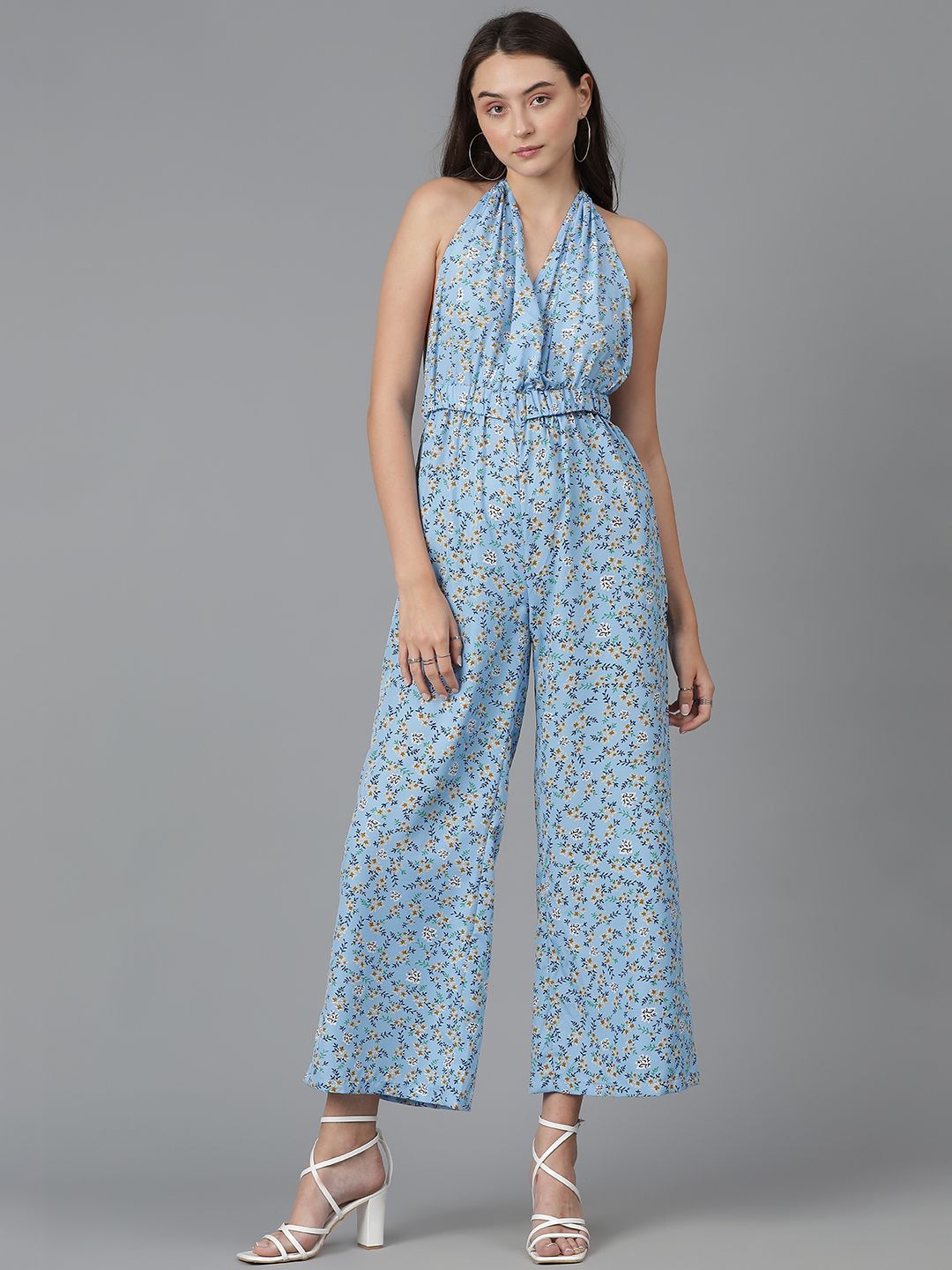 Kotty Women Halter Neck Printed Basic Jumpsuit