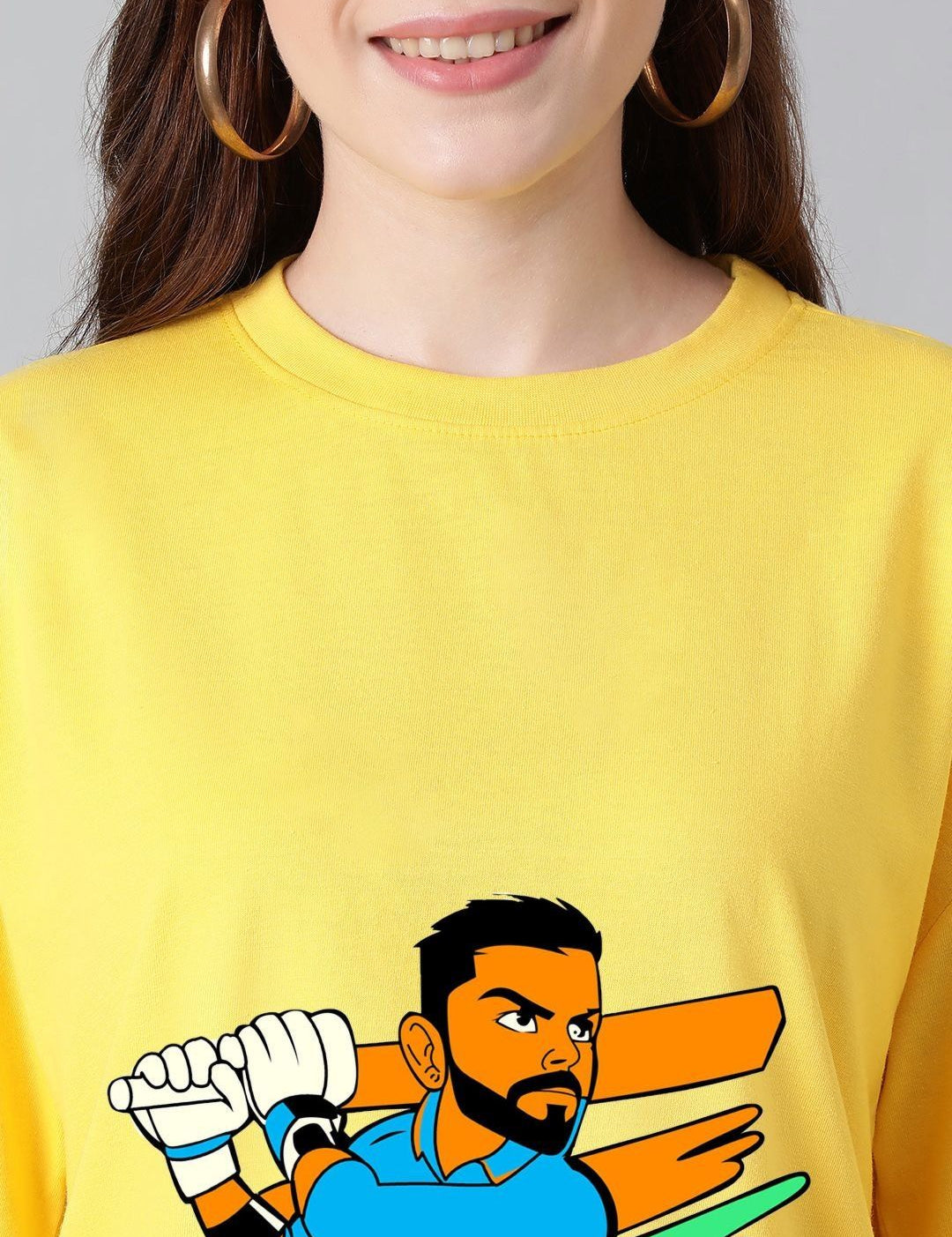 Kotty Women Graphic Printed Round Neck Cotton Oversized T-shirt