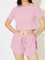 Kotty Casual Round Neck T-Shirt and Shorts Set