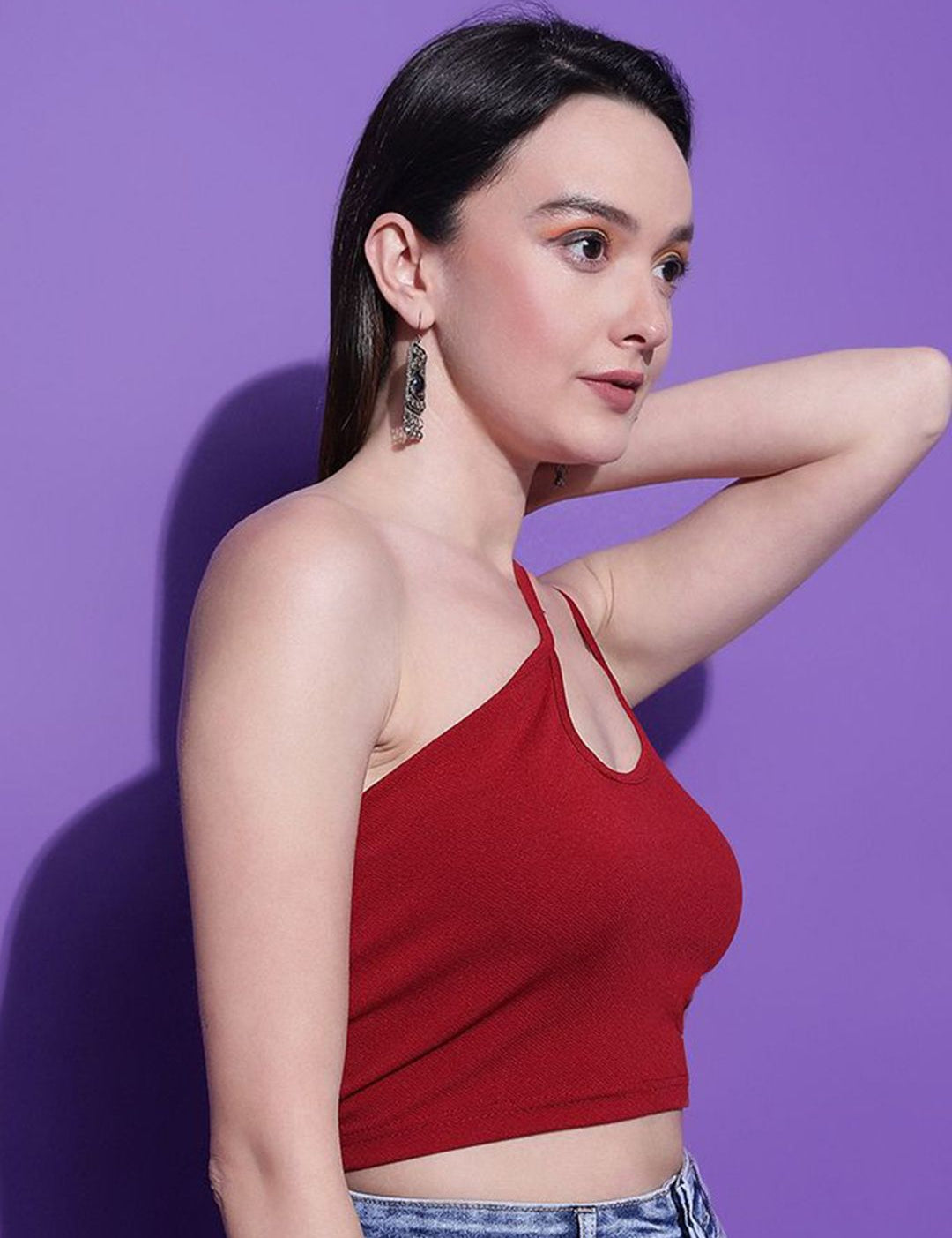 Kotty Women Solid One Shoulder Top