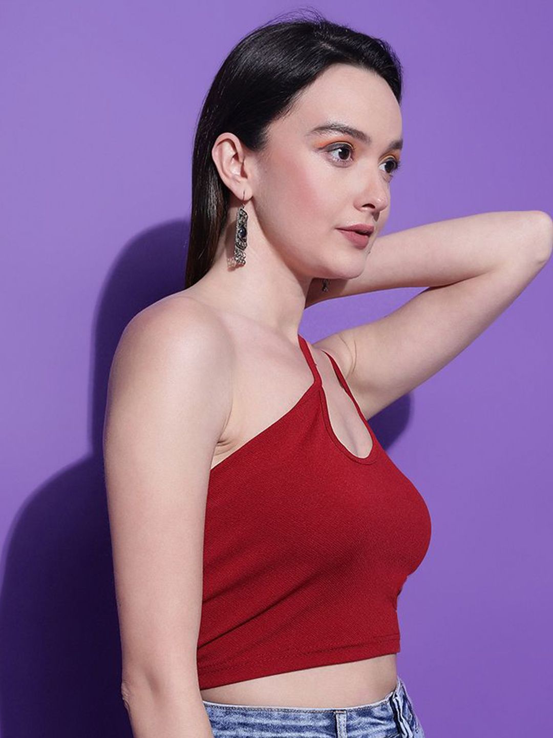 Kotty Women Solid One Shoulder Top