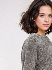 Kotty Women Self Design Long Sleeves Pullover Sweater 