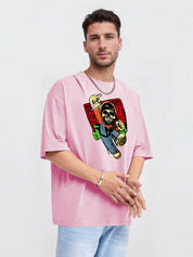 Kotty Men Graphic Printed Round Neck Cotton Oversized T-Shirt