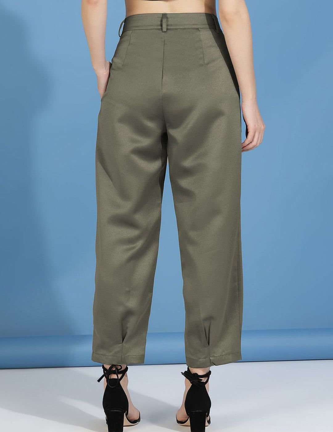 Kotty Women Relaxed Slim Fit High-Rise Easy Wash Trousers