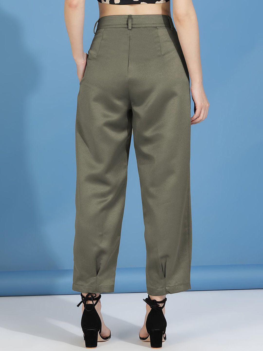 Kotty Women Relaxed Slim Fit High-Rise Easy Wash Trousers