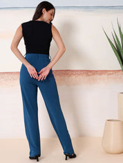 Kotty  Women Relaxed Fit Round Neck Top With Trousers Co-ords