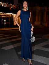 Kotty women ocean blue sheath maxi dress