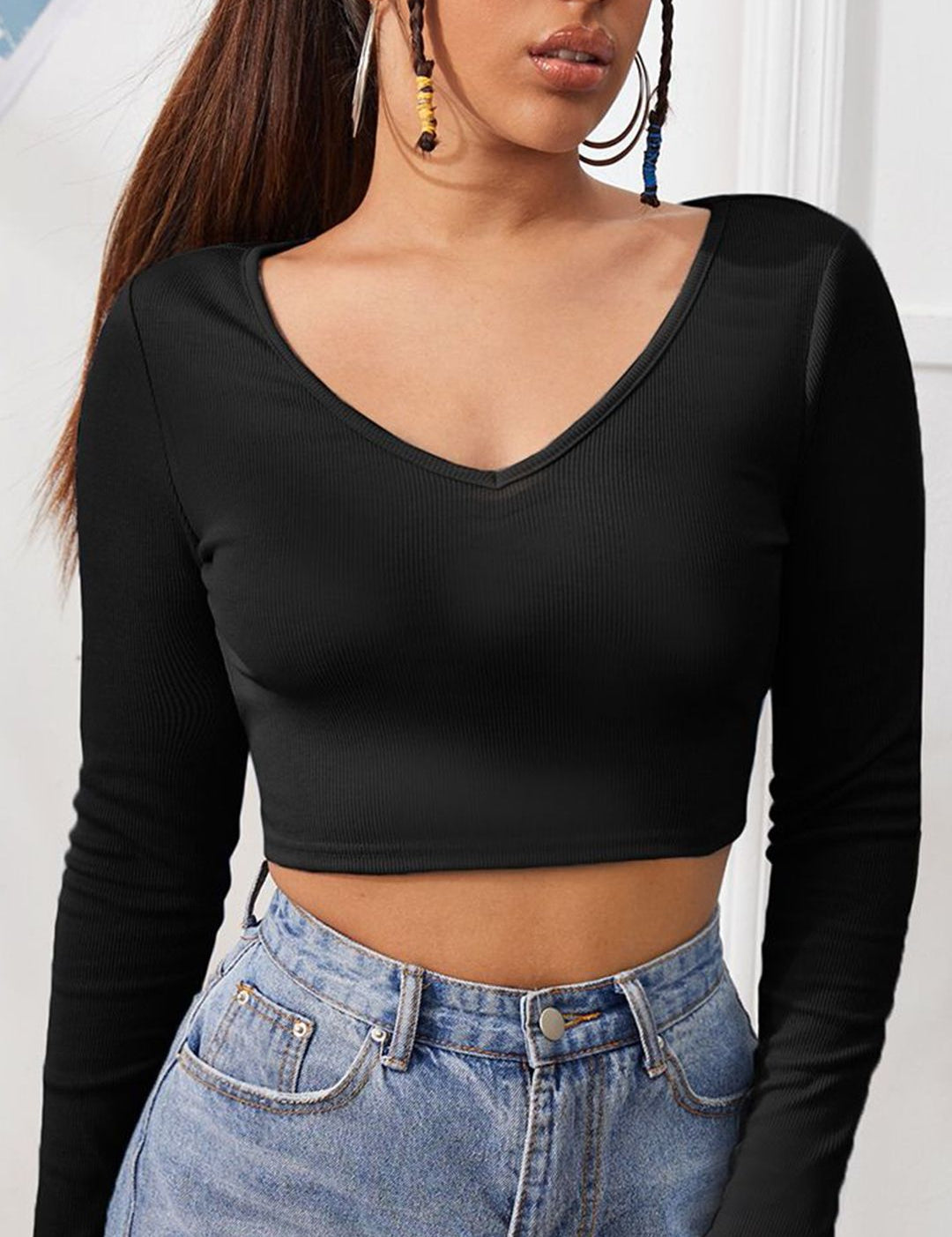 Kotty Women Solid V-Neck Top