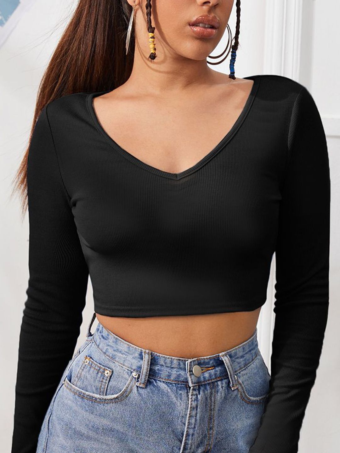 Kotty Women Solid V-Neck Top