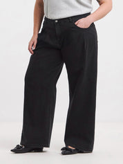 Kotty Women Wide Leg High-Rise Cotton Non Stretchable Jeans