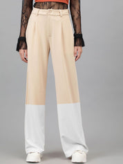 Kotty Women Colourblocked High-Rise Regular Fit Trousers