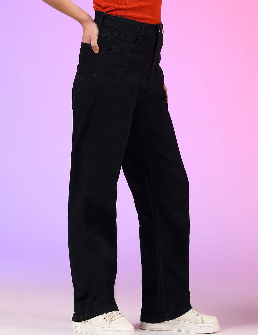 Kotty Women Straight Fit High-Rise Stretchable Jeans