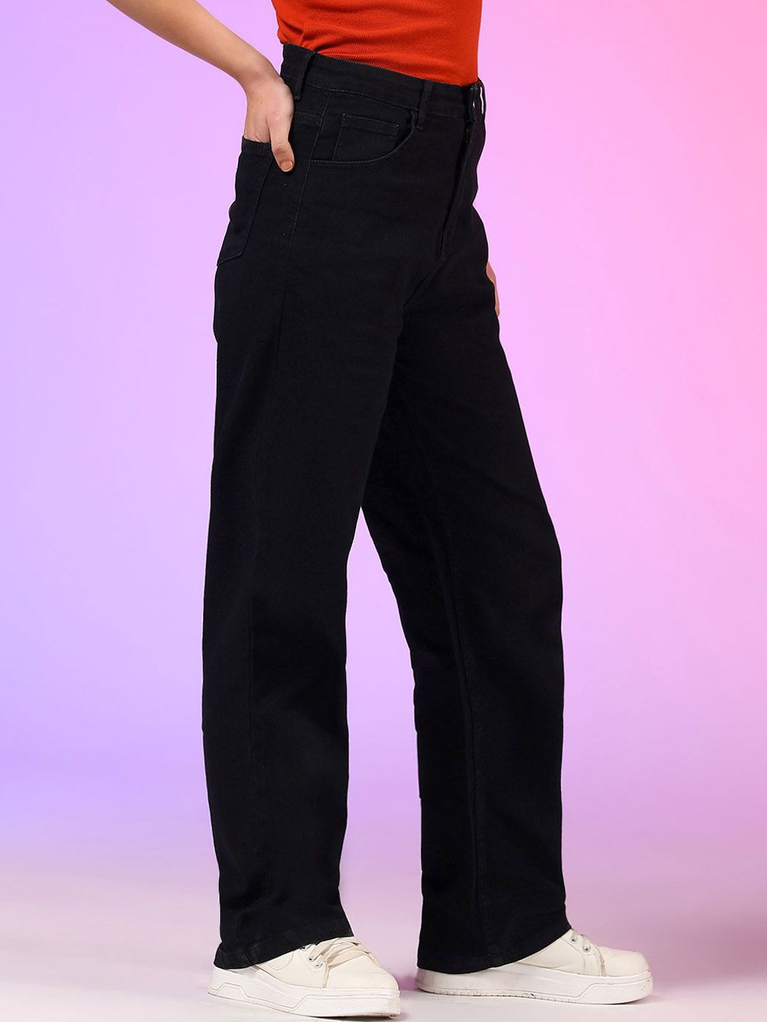 Kotty Women Straight Fit High-Rise Stretchable Jeans