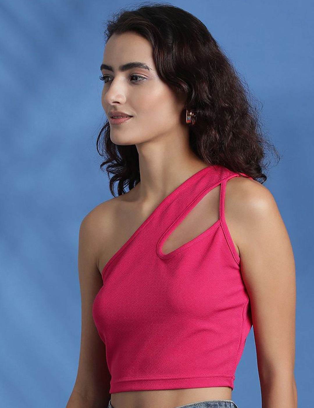 Kotty Women Solid One Shoulder Top