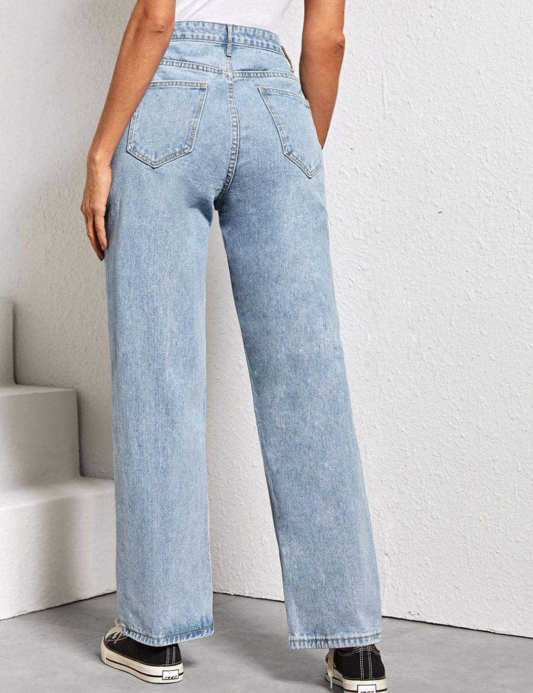 Kotty Women Straight Fit High-Rise Cotton Stretchable Jeans