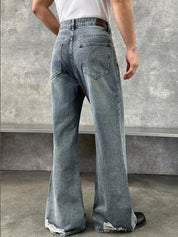 Kotty Men Wide Leg High Rise Light Fade Stretchable Jeans