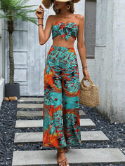 Kotty Women Floral Printed High-Rise Wide Leg Trousers