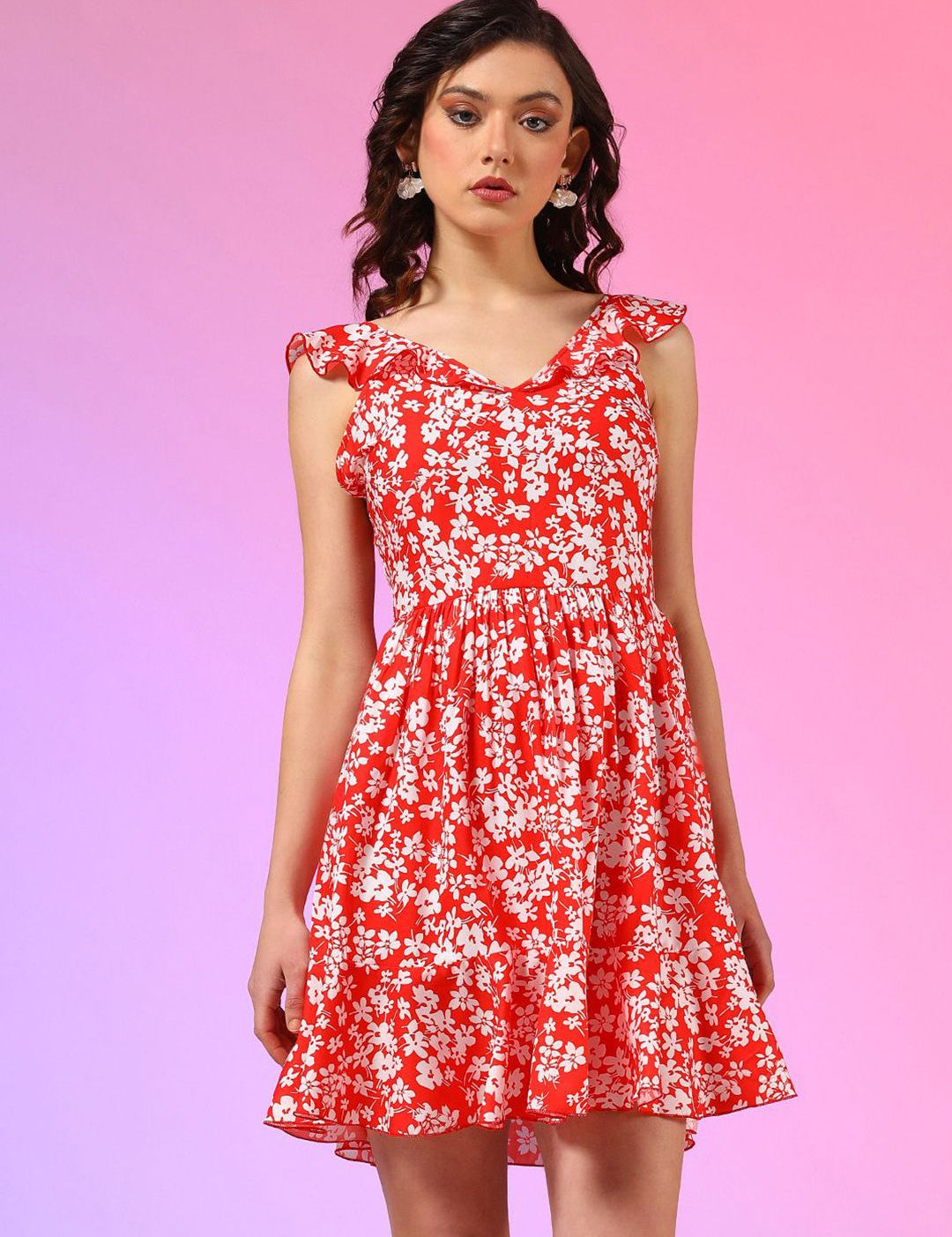 Kotty Women Floral Printed A-Line Mini Dress