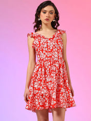 Kotty Women Floral Printed A-Line Mini Dress