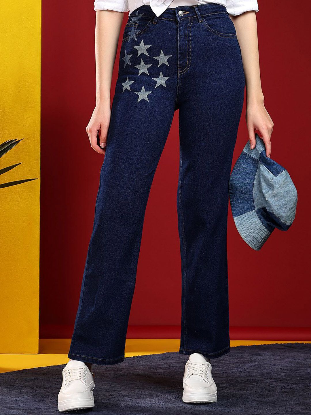 Kotty Women Cotton Jean Straight Fit High-Rise Stretchable Jeans