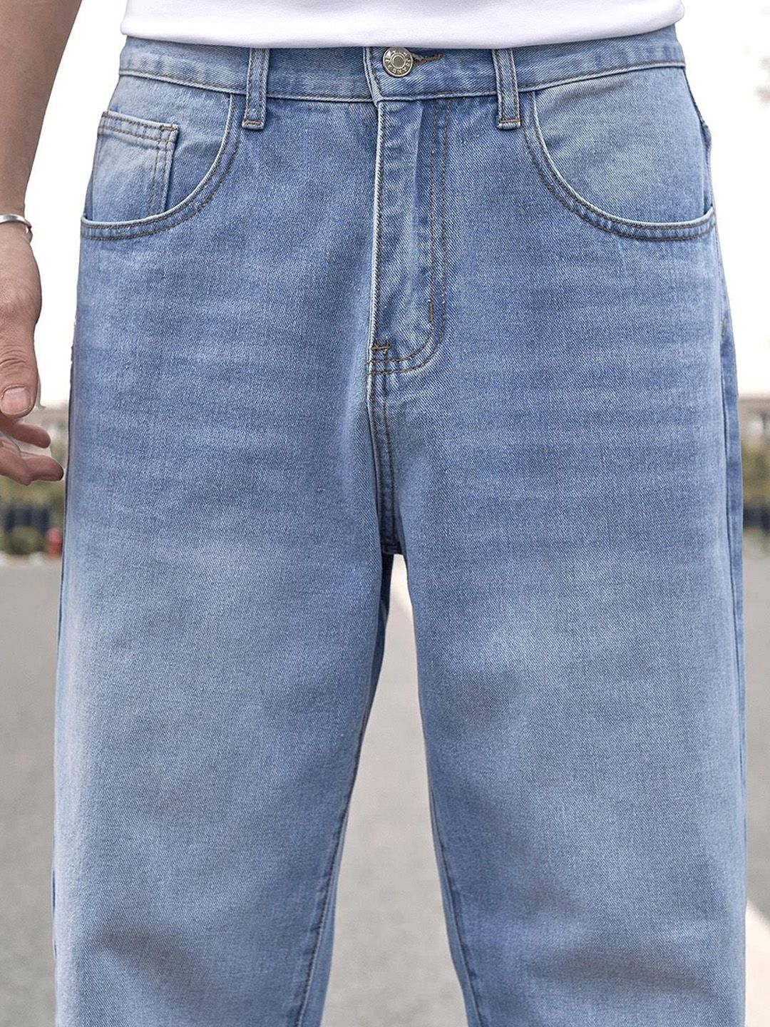 Kotty Men Regular Fit Low-Rise Light Fade Stretchable Jeans