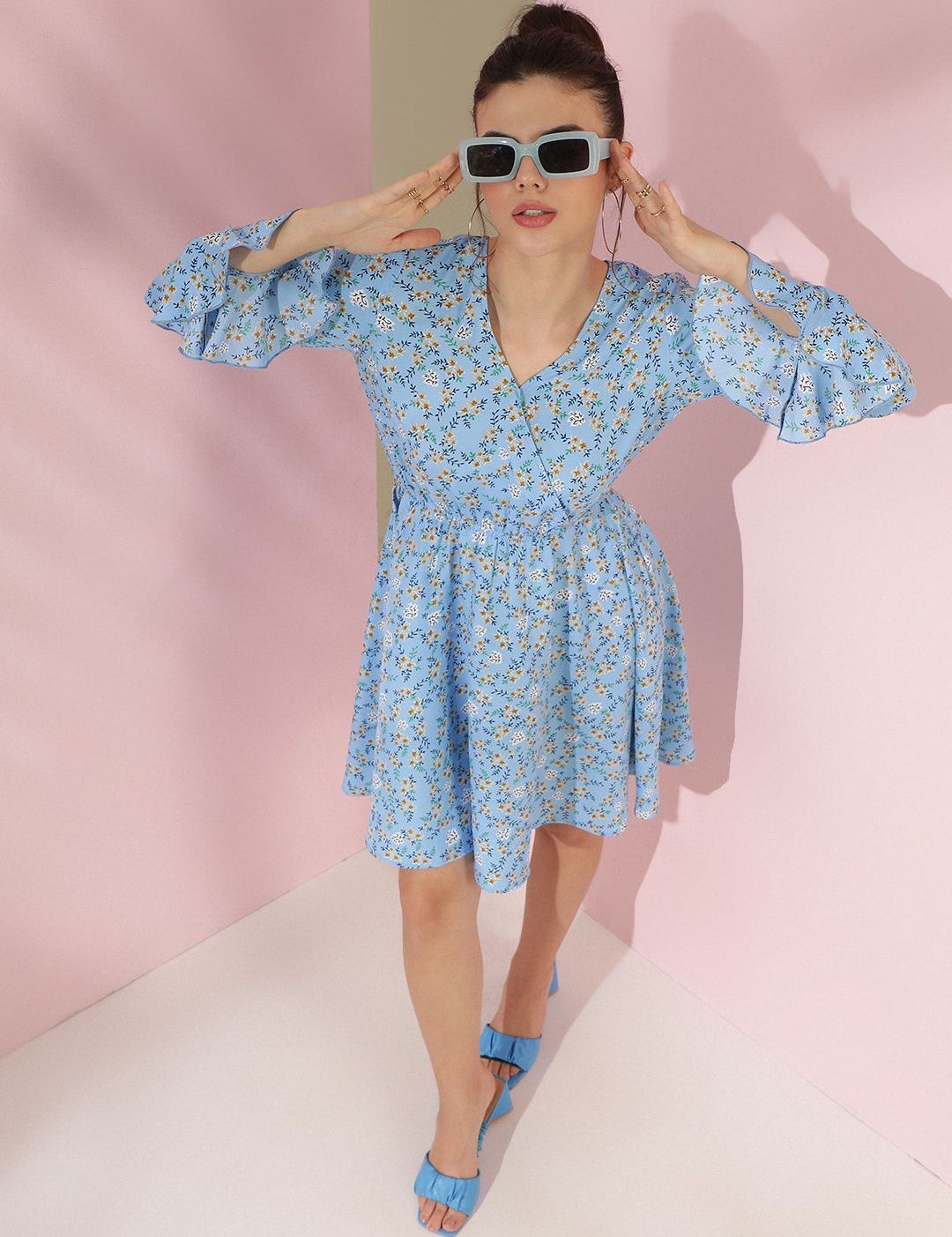 Kotty Women Floral Printed Fit & Flare Mini Dress