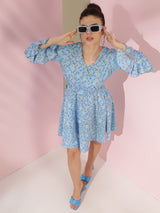 Kotty Women Floral Printed Fit & Flare Mini Dress