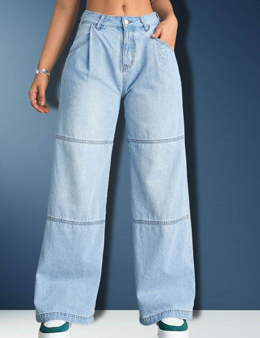 Kotty Women Straight Fit High-Rise Stretchable Jeans