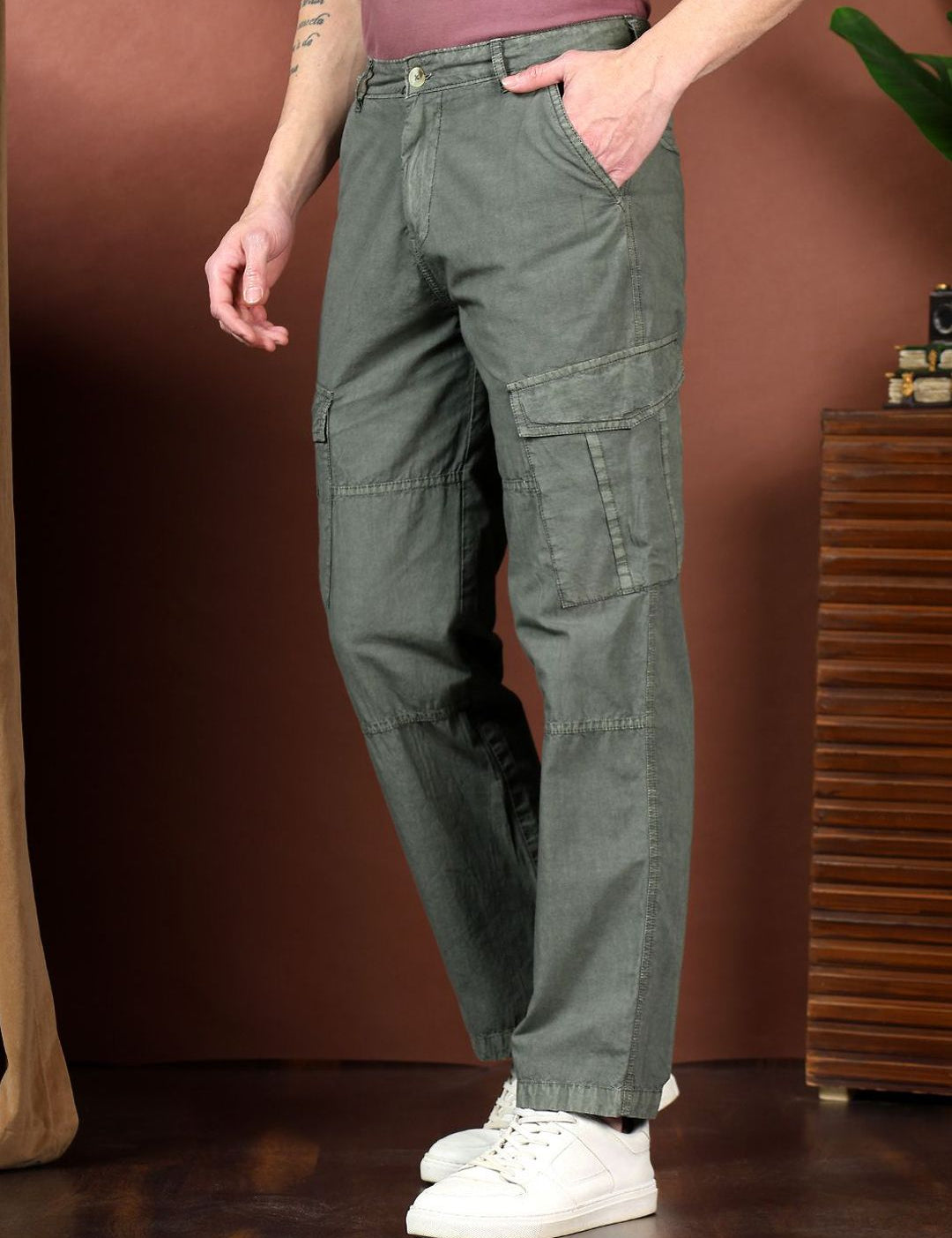 Kotty Men Relaxed Easy Wash Cargos Trousers