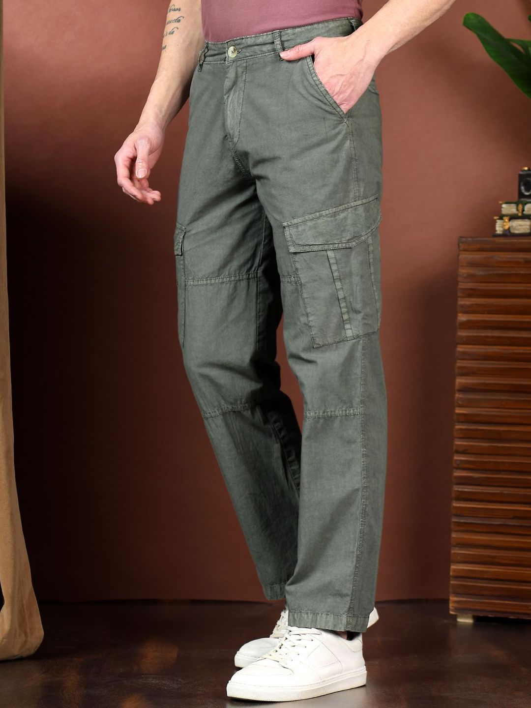 Kotty Men Relaxed Easy Wash Cargos Trousers