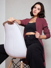 Kotty Shawl Collar Long Sleeves Longline Open Front Shrug