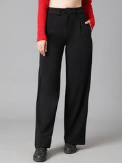 Kotty Women Relaxed Straight Leg High-Rise Trousers