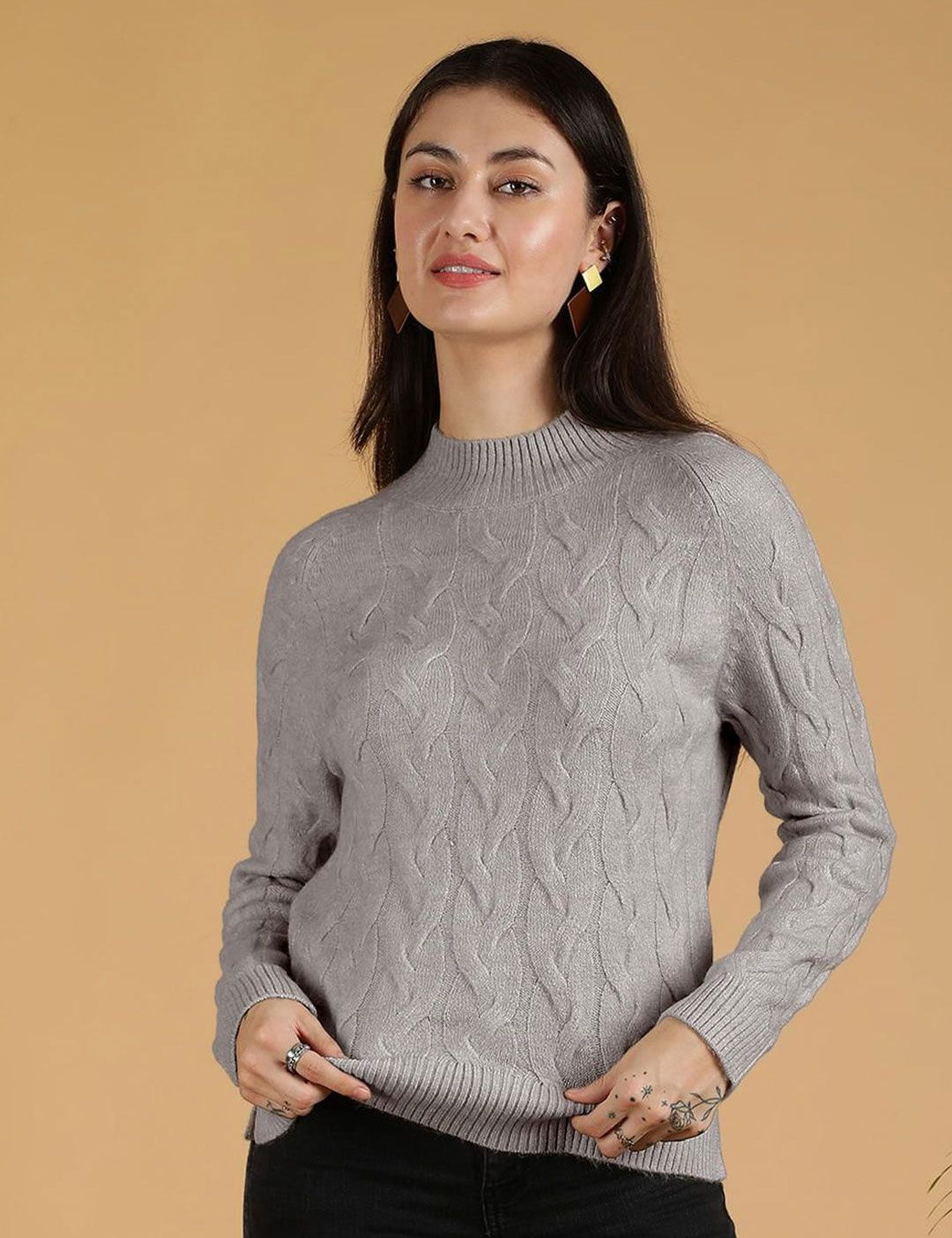 Kotty Women Cable Knit Pullover Sweater