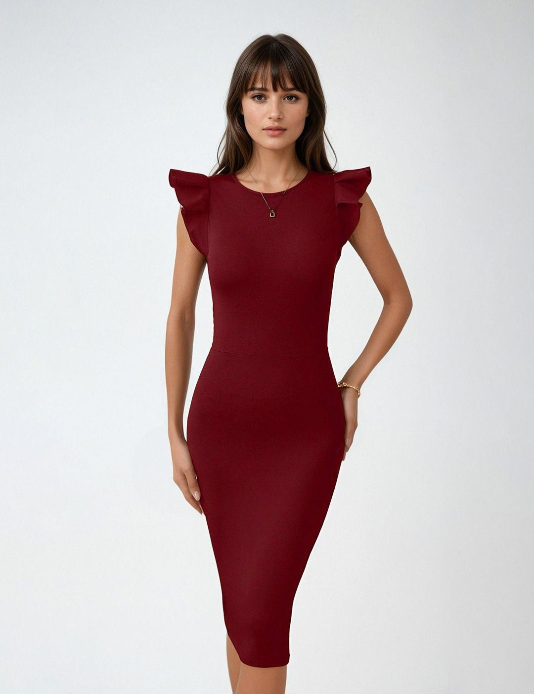 Kotty Women Flutter Sleeve Bodycon Dress