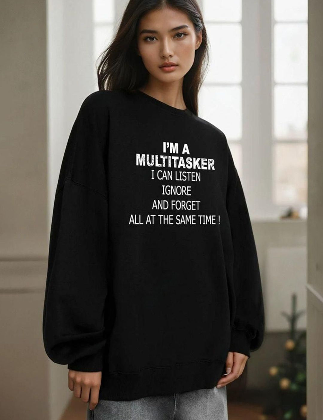 Kotty Women Typography Printed Round Neck Full Sleeve Sweatshirt