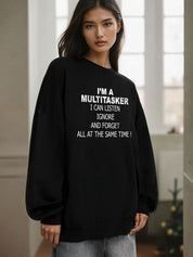 Kotty Women Typography Printed Round Neck Full Sleeve Sweatshirt