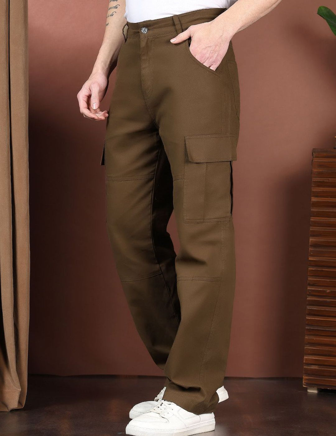 Kotty Men Relaxed Easy Wash Cargos Trousers