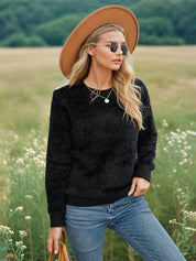 Kotty Women Round Neck Long Sleeves Pullover Sweater