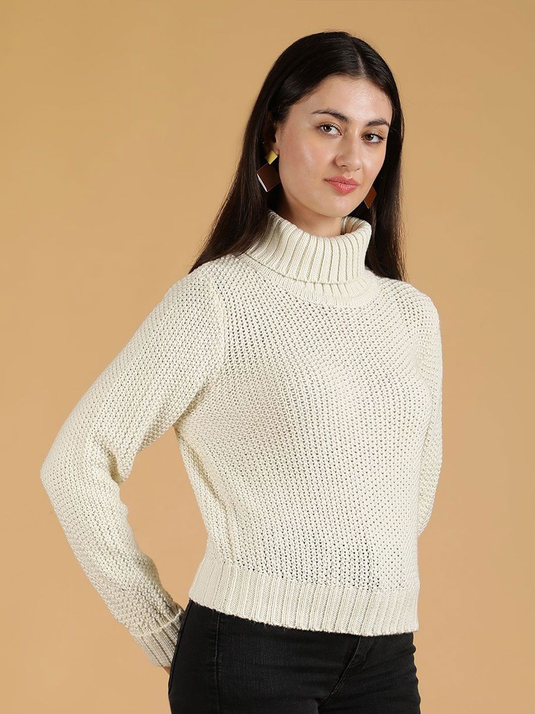 Kotty Women Turtle Neck Cotton Pullover Sweater