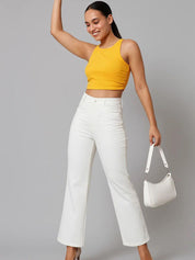 Kotty Women Bootcut High-Rise Stretchable Cotton Jeans