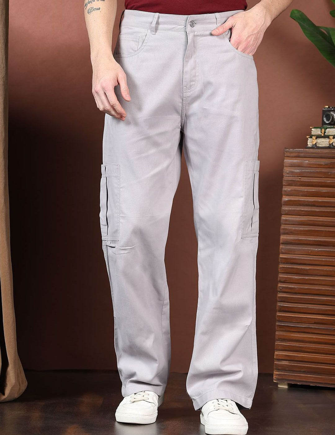 Kotty Men Relaxed Easy Wash Cargos Trousers