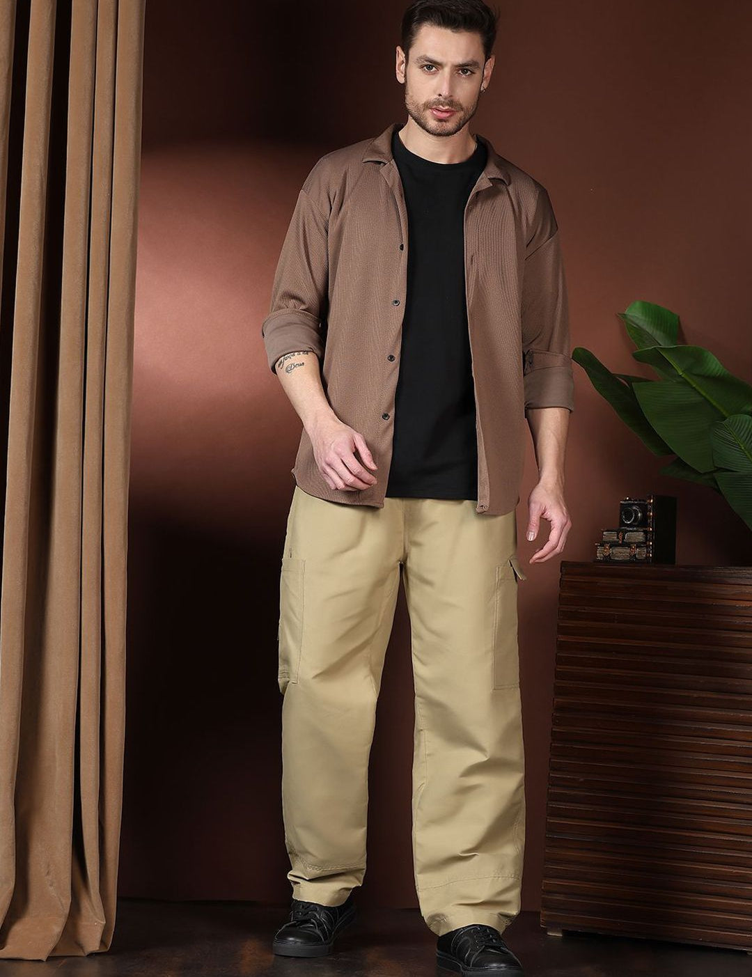Kotty Men Relaxed Easy Wash Cargos Trousers