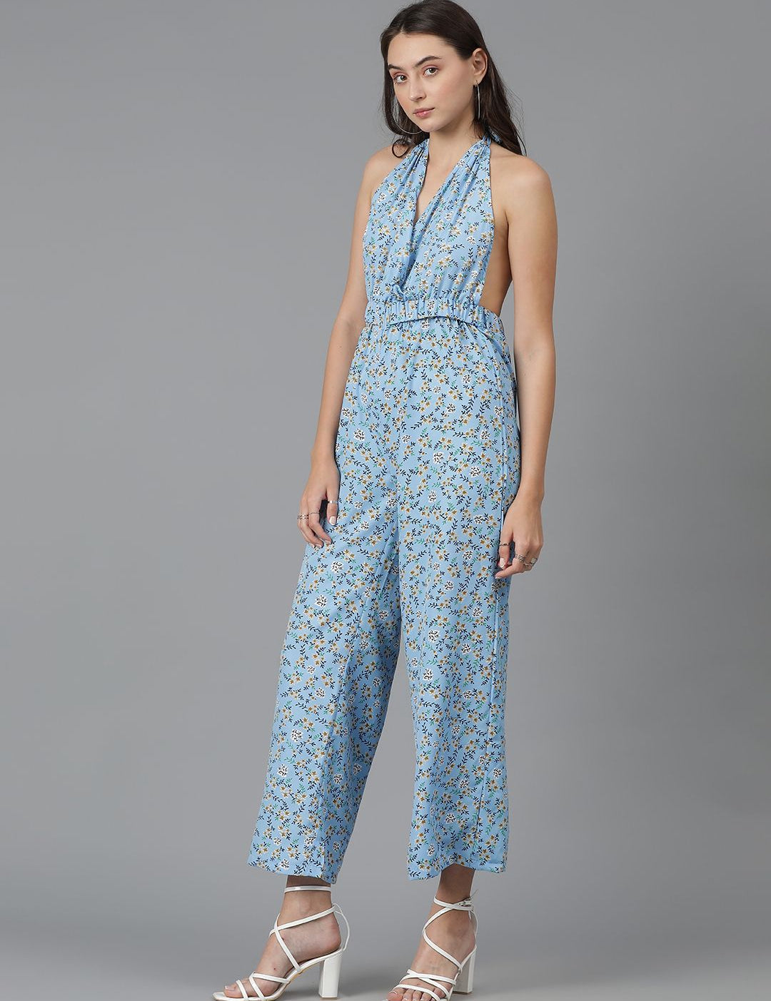 Kotty Women Halter Neck Printed Basic Jumpsuit