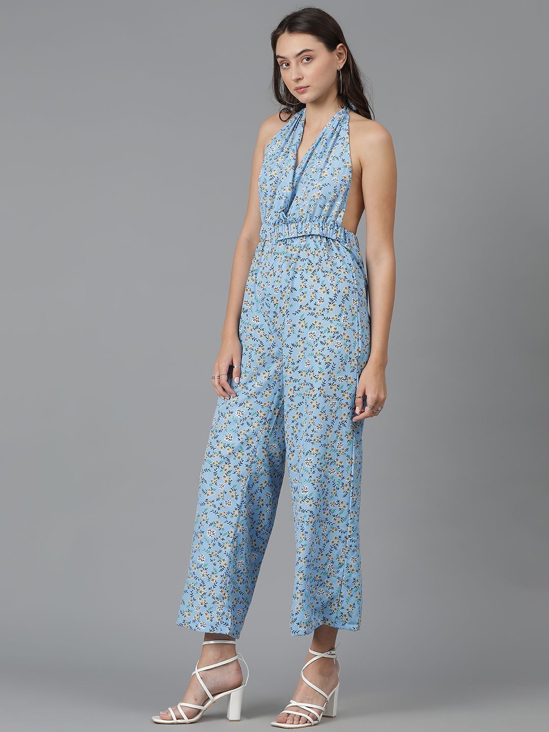 Kotty Women Halter Neck Printed Basic Jumpsuit