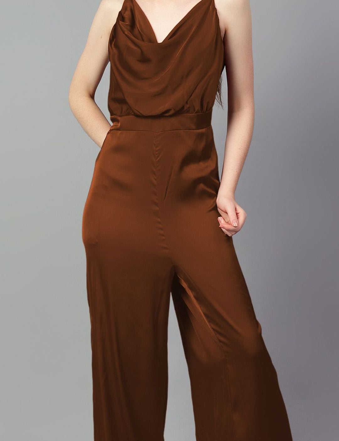 Kotty Women Cowl Neck Basic Jumpsuit