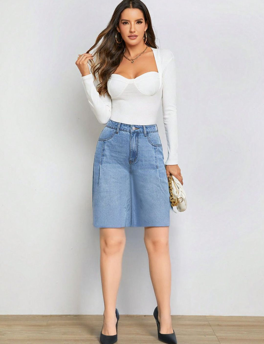 Kotty Women A-Line Above Knee Blue Skirt