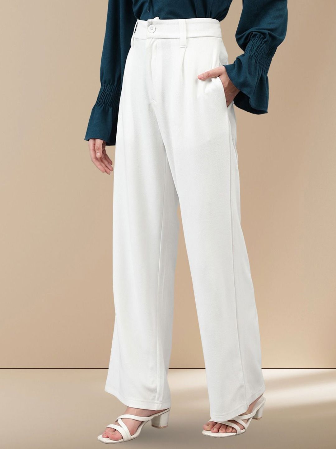 Kotty Women Straight Fit High-Rise Trousers