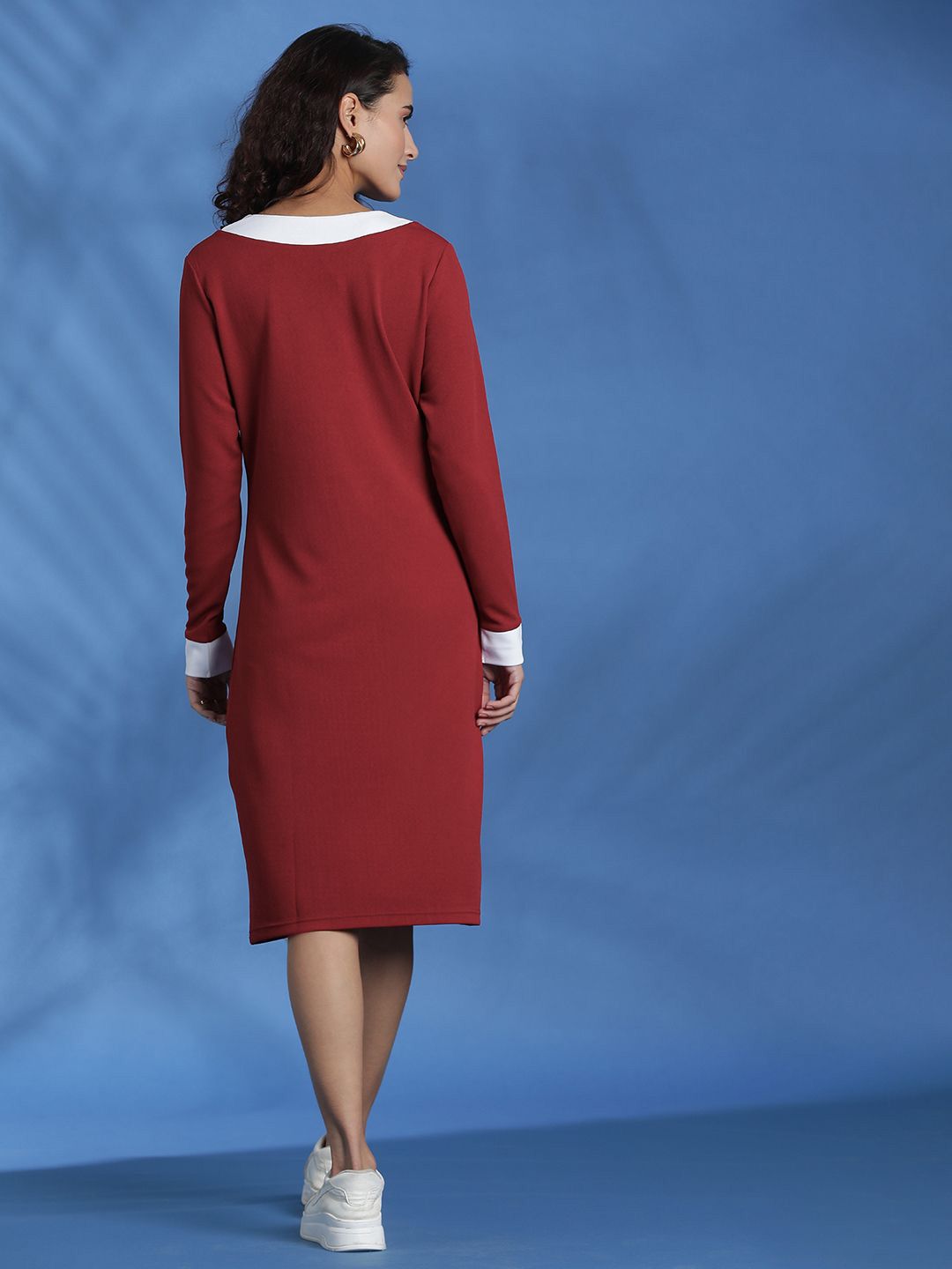 Kotty Solid A-Line Midi Dress